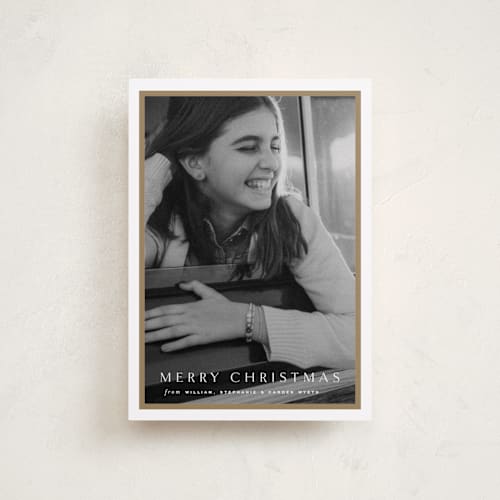 This is a cotton petite holiday cards with standard by Amy Kross called winds printing on recycled smooth signature in petite