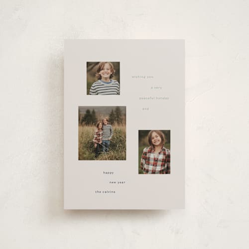 This is a mist petite holiday cards with standard by Baumbirdy called sentiment printing on recycled smooth signature in petite