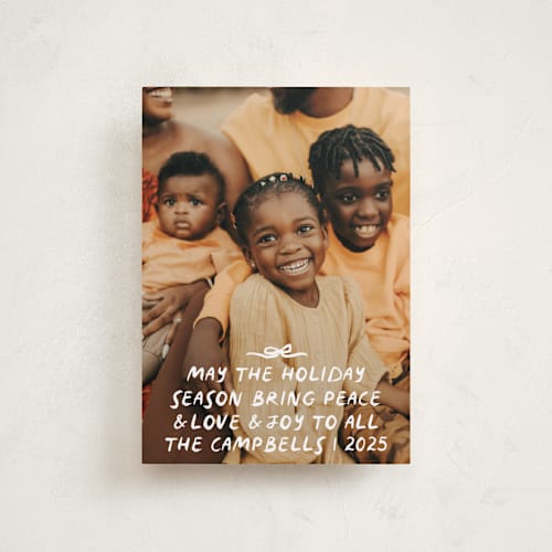 This is a snow petite holiday cards with standard by Angela Marzuki called all inclusive printing on recycled smooth signature in petite