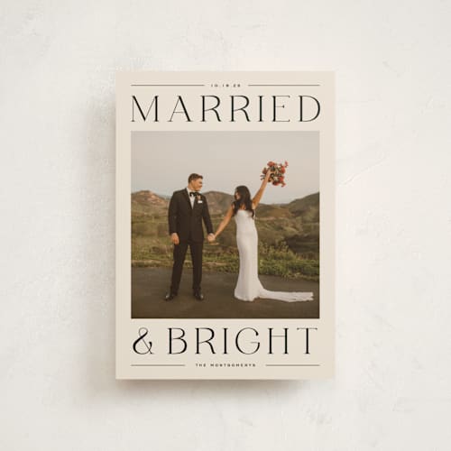 This is a licorice petite holiday cards with standard by Ekko Studio called happy headlines printing on recycled smooth signature in petite