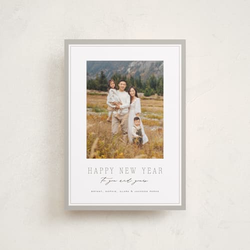This is a stone petite holiday cards with standard by Amy Kross called oxford printing on recycled smooth signature in petite