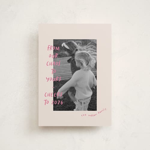 This is a gumdrop petite holiday cards with standard by Vera Lim called happy chaos printing on recycled smooth signature in petite