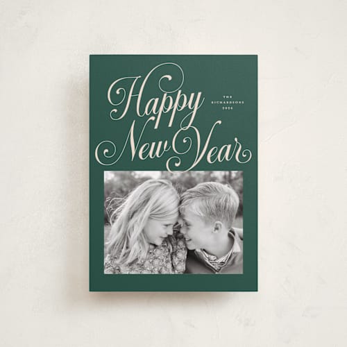 This is a balsam petite holiday cards with standard by Jessica Williams called peppermint twist printing on recycled smooth signature in petite