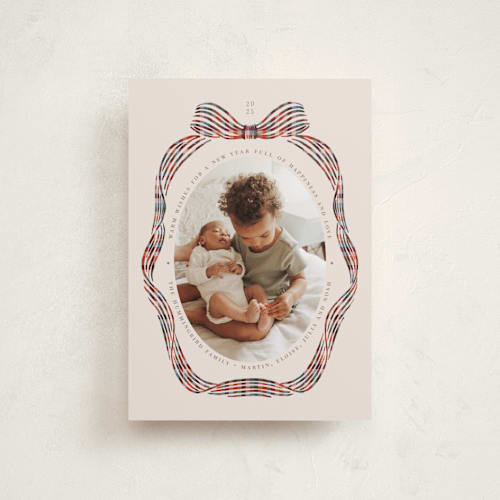 This is a berry petite holiday cards with standard by Pati Cascino called angelina printing on recycled smooth signature in petite