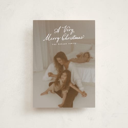 This is a icicle petite holiday cards with standard by Hooray Creative called very merry christmas printing on recycled smooth signature in petite