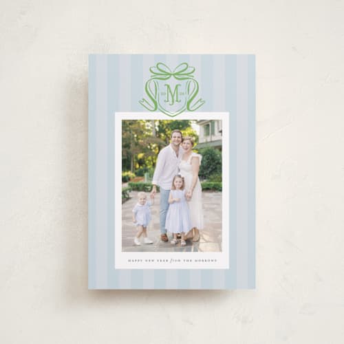 This is a frost petite holiday cards with standard by Pink House Press called southern charm printing on recycled smooth signature in petite