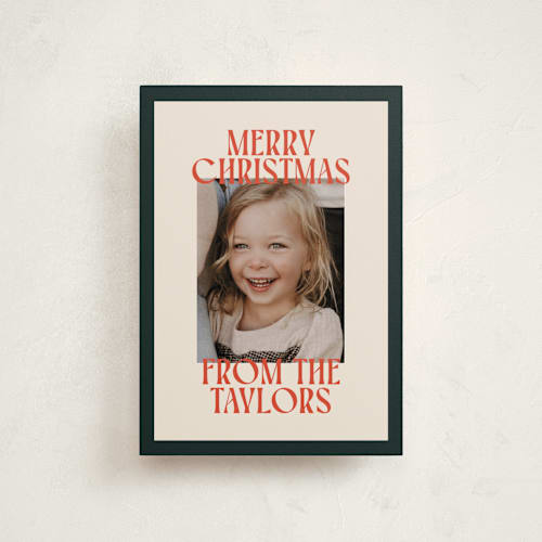 This is a mistletoe petite holiday cards with standard by Ekko Studio called cheerful stack printing on recycled smooth signature in petite