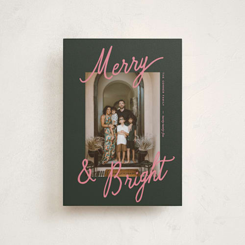 This is a mistletoe petite holiday cards with standard by Pixel and Hank called jottings printing on recycled smooth signature in petite