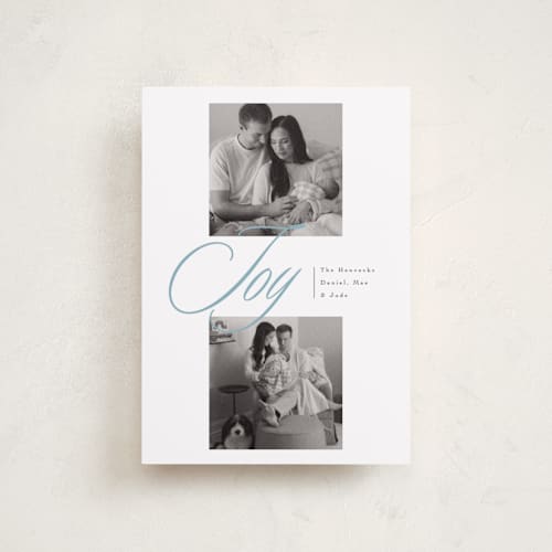 This is a celestial petite holiday cards with standard by Susan Zinader called quiet overlap printing on recycled smooth signature in petite