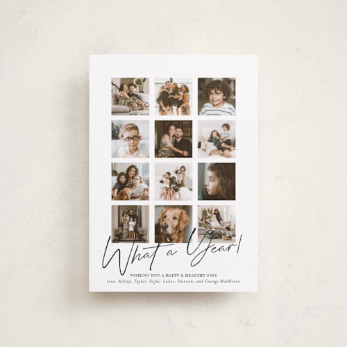 This is a noir petite holiday cards with standard by Erika Firm called what a twelve months (year!) printing on recycled smooth signature in petite