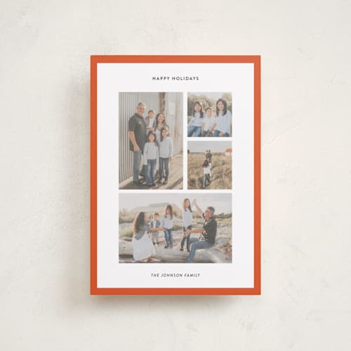 This is a berry petite holiday cards with standard by Wendy Chung called classic collage printing on recycled smooth signature in petite