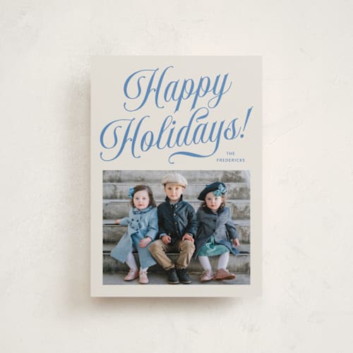 This is a sky petite holiday cards with standard by Jackie Crawford called durham printing on recycled smooth signature in petite