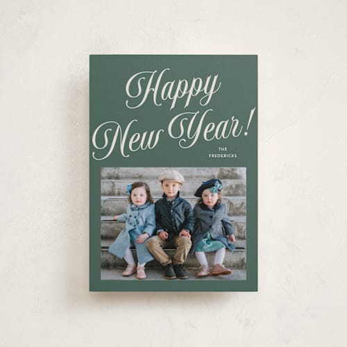 This is a forest petite holiday cards with standard by Jackie Crawford called durham printing on recycled smooth signature in petite