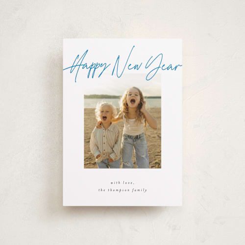 This is a sky petite holiday cards with standard by AK Graphics called cheerfilled printing on recycled smooth signature in petite