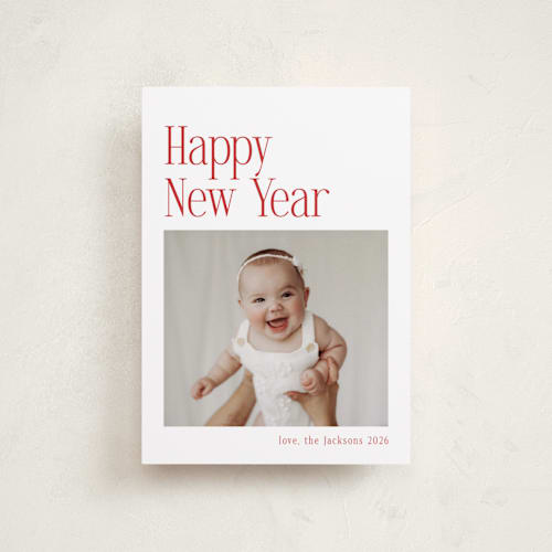 This is a santa suit petite holiday cards with standard by Nicole Walsh called modern serif printing on recycled smooth signature in petite