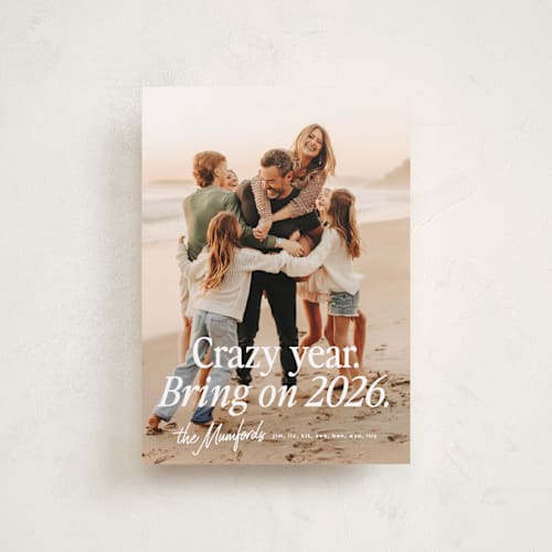 This is a snowball petite holiday cards with standard by Erin L. Wilson called wonderfully crazy printing on recycled smooth signature in petite