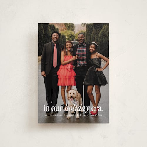 This is a snow petite holiday cards with standard by Angela Marzuki called holiday era printing on recycled smooth signature in petite