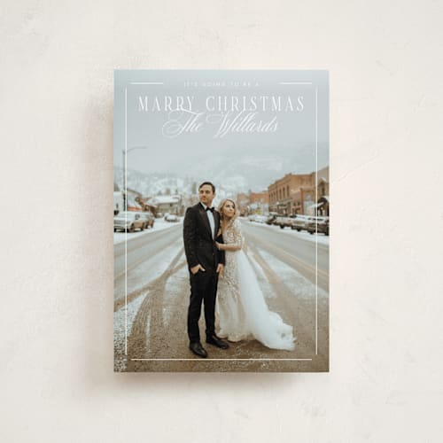 This is a snowmelt petite holiday cards with standard by Keen Peachy called marry christmas printing on recycled smooth signature in petite