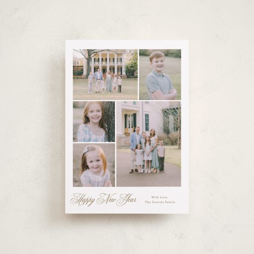 This is a candlelight petite holiday cards with standard by Carolyn MacLaren called formal five printing on recycled smooth signature in petite