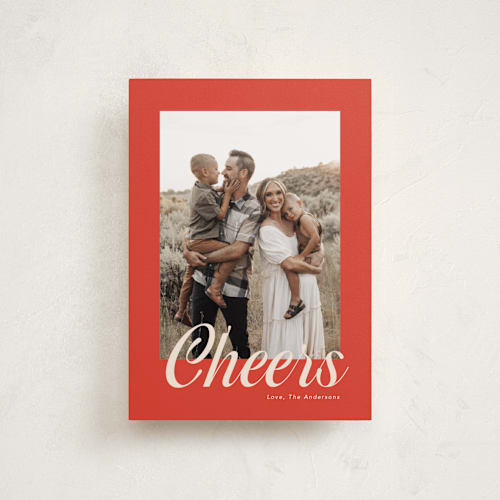 This is a candy cane petite holiday cards with standard by Cass Loh called bold script printing on recycled smooth signature in petite