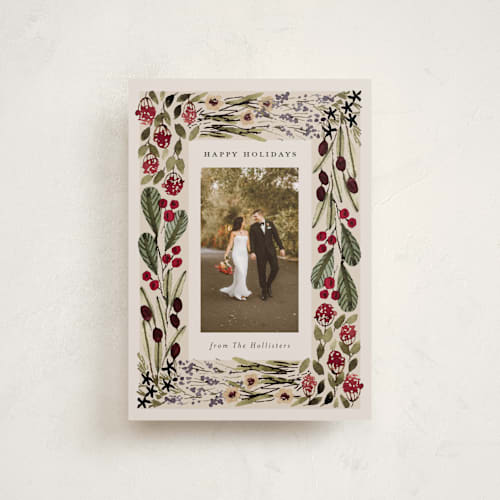 This is a putty petite holiday cards with standard by Meagan Christensen called abundance printing on recycled smooth signature in petite