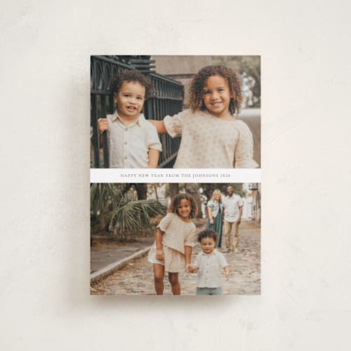 This is a cloud petite holiday cards with standard by Nicole Walsh called deux printing on recycled smooth signature in petite