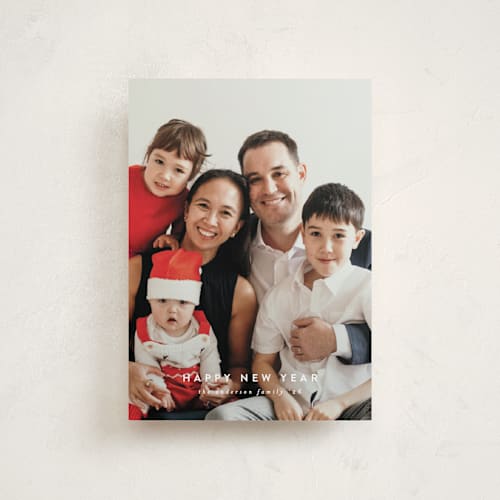 This is a snow petite holiday cards with standard by Deynaaz Daraei called allium printing on recycled smooth signature in petite