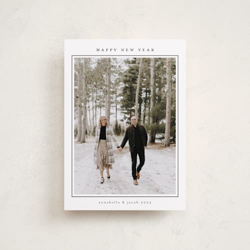This is a snow petite holiday cards with standard by Nicole Walsh called minimalist frame printing on recycled smooth signature in petite