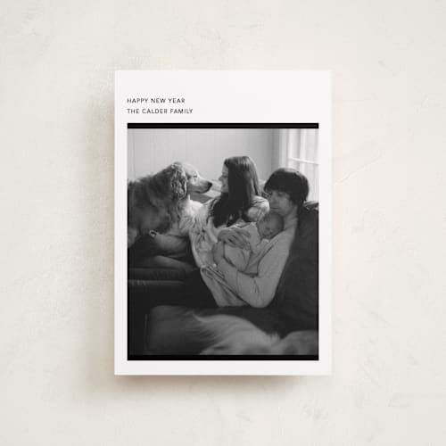 This is a noir petite holiday cards with standard by Annie Clark called zine printing on recycled smooth signature in petite