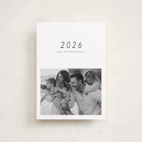 This is a charcoal petite holiday cards with standard by Lucrecia Caporale called aera printing on recycled smooth signature in petite