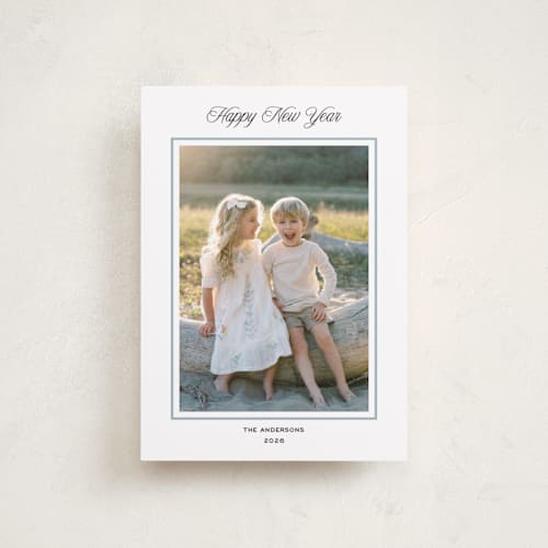 This is a sky petite holiday cards with standard by Annie Shapiro called heath printing on recycled smooth signature in petite