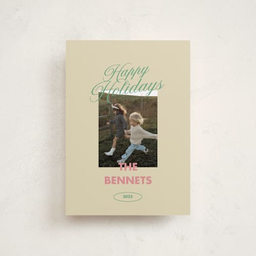This is a candy petite holiday cards with standard by Helena Vitto called merry & bright days printing on recycled smooth signature in petite