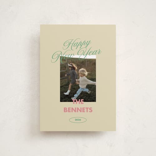 This is a candy petite holiday cards with standard by Helena Vitto called merry & bright days printing on recycled smooth signature in petite