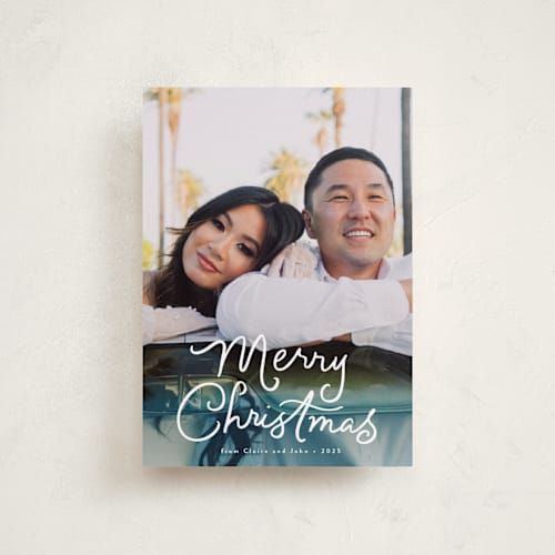 This is a snow petite holiday cards with standard by Everett Paper Goods called treacle printing on recycled smooth signature in petite