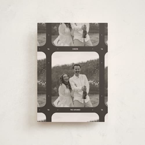 This is a coffee bean petite holiday cards with standard by Meggy Masters called vintage film printing on recycled smooth signature in petite