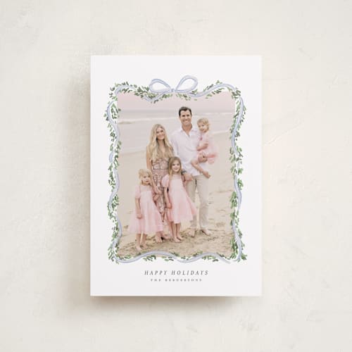 This is a juniper petite holiday cards with standard by Itsy Belle Studio called ribbonly frame printing on recycled smooth signature in petite