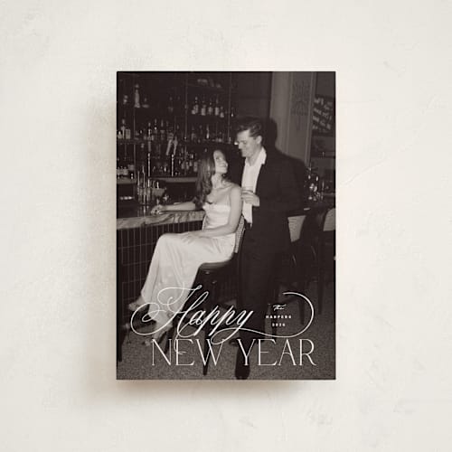 This is a snow petite holiday cards with standard by Design Lotus called holiday in type printing on recycled smooth signature in petite