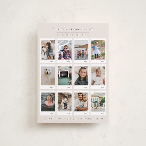 This is a ecru petite holiday cards with standard by Meggy Masters called memory album printing on recycled smooth signature in petite