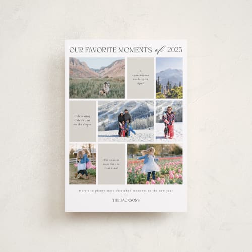 This is a tinsel petite holiday cards with standard by Adelyn T. called favourite moments printing on recycled smooth signature in petite