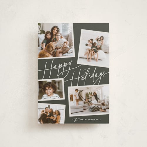 This is a fir petite holiday cards with standard by Melanie Severin called collage scatter printing on recycled smooth signature in petite