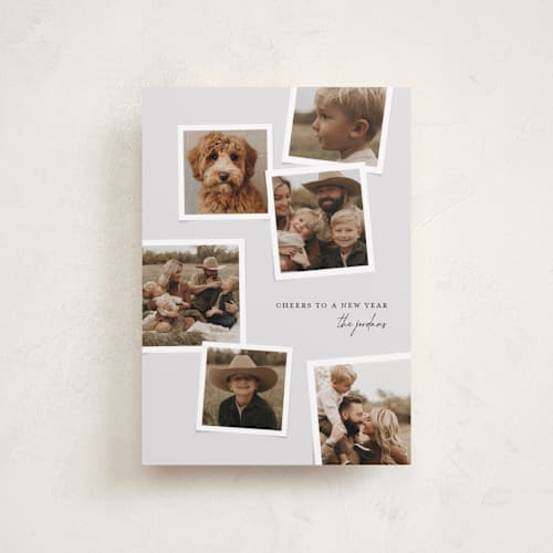 This is a ash petite holiday cards with standard by Olivia Williams called blessed collage printing on recycled smooth signature in petite