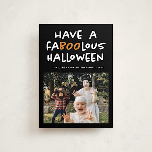 This is a cauldron halloween party invitations cards by Heather Schertzer called faboolous printing on recycled smooth signature in petite