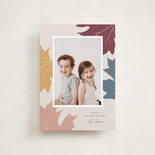This is a gourd thanksgiving cards invitations with standard by Pixel and Hank called maple printing on recycled smooth signature in petite