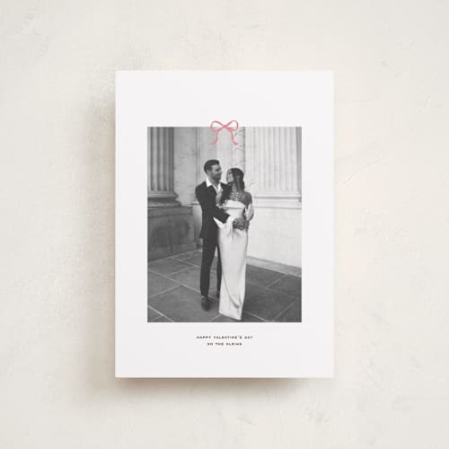 This is a petal valentines day with standard by Annie Shapiro called sealed with a bow printing on recycled smooth signature in petite