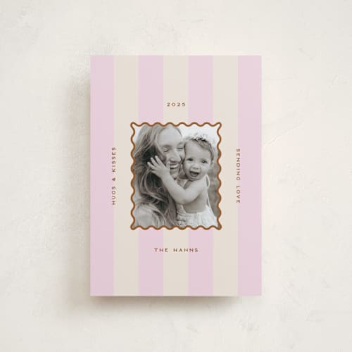 This is a blush valentines day with standard by Ellen Schlegelmilch called wavy frame printing on recycled smooth signature in petite