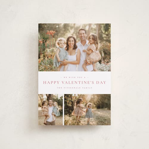 This is a rosy valentines day with standard by Wildfield Paper Co called quartzite printing on recycled smooth signature in petite