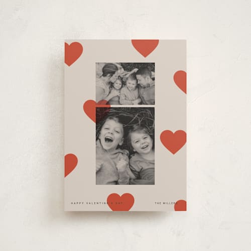 This is a heart valentines day with standard by Sumak Studio called modern hearts printing on recycled smooth signature in petite