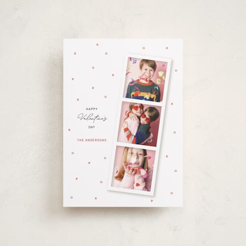This is a snow valentines day with standard by Ilene Guy called valentine photo strip printing on recycled smooth signature in petite