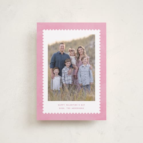 This is a pretty in pink valentines day with standard by Hooray Creative called stamped printing on recycled smooth signature in petite
