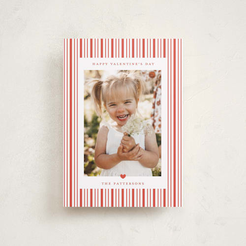 This is a cherry valentines day with standard by Jennifer Holbrook called heart and stripes printing on recycled smooth signature in petite